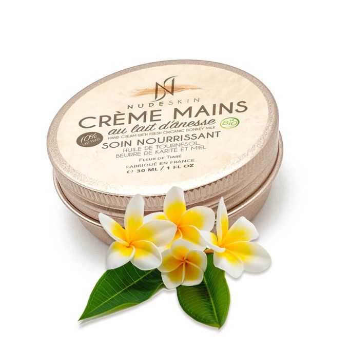 Crème mains au Lait d’ânesse  Frais 10% (BIO) - Fleur de tiaré